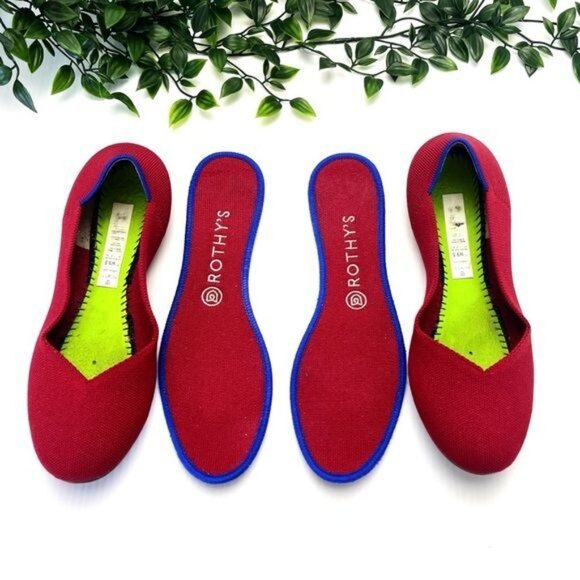 Rothy’s The Flat Red Slip On Knit Round Toe Ballet Flats 9.5 - Picture 6 of 8